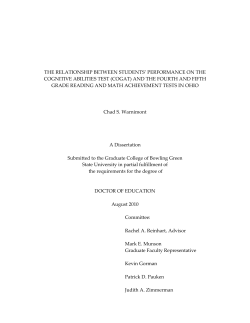 the relationship between students` performance on the cognitive