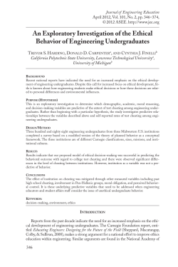 An Exploratory Investigation of the Ethical Behavior of Engineering