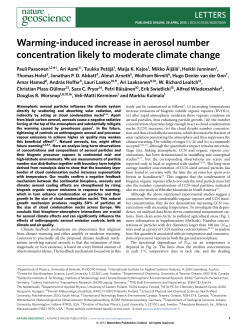 Warming-induced increase in aerosol number concentration likely to