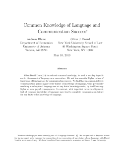 Common Knowledge of Language and Communication Success∗