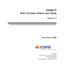 Enter Purchase Orders Users Guide