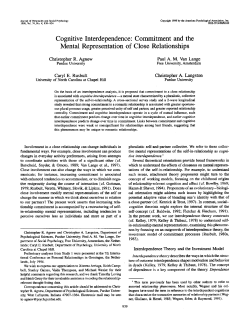 Cognitive Interdependence: Commitment and the Mental