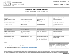 Bachelor of Arts, Cognitive Science - (SSHA) Advising