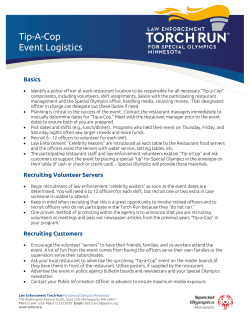 Tip-A-Cop Event Logistics - Special Olympics Minnesota