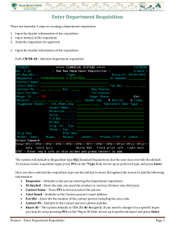 Enter Department Requisition