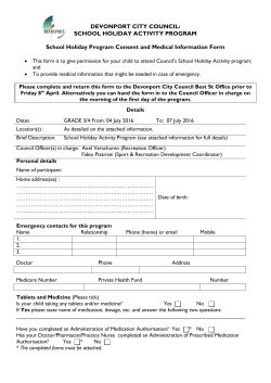 DEVONPORT CITY COUNCIL: SCHOOL HOLIDAY ACTIVITY
