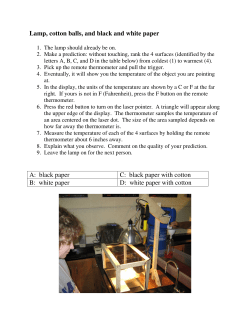 Lamp, cotton balls, and black and white paper A: black paper C