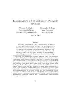 Learning About a New Technology: Pineapple in Ghana&lowast;