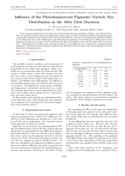 In uence of the Photoluminescent Pigments` Particle Size