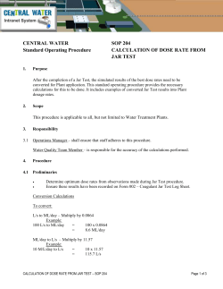 CW SOP 204 Calculation Dose Rate for Jar Test