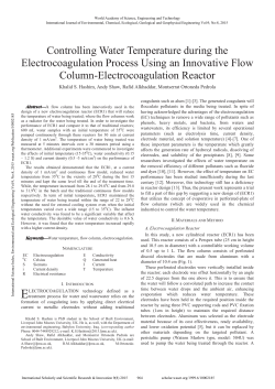 Controlling Water Temperature during the Electrocoagulation