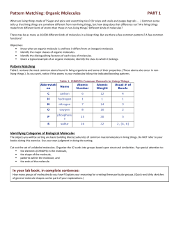 Pattern Matching: Organic Molecules