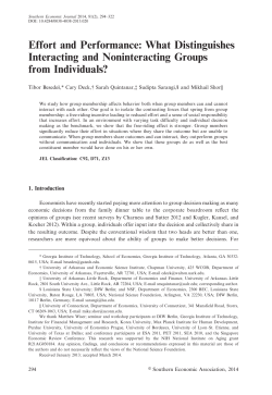 Effort and Performance: What Distinguishes Interacting