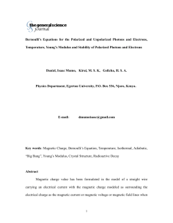 Bernoulli`s Equations for the Polarized and Unpolarized Photons