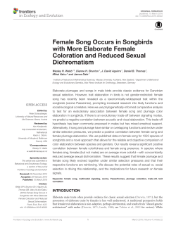 Female Song Occurs in Songbirds with More Elaborate
