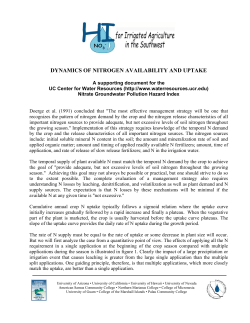 dynamics of nitrogen availability and uptake