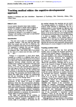 Teaching medical ethics: the cognitive