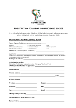 registration form for show holding bodies