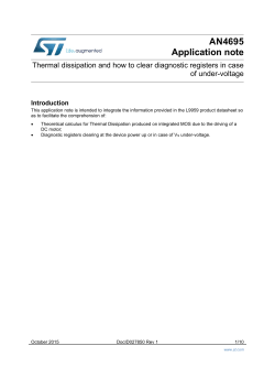 Thermal dissipation and how to clear diagnostic registers in case of