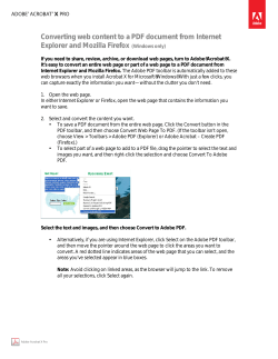 Converting Web Content to a PDF Document