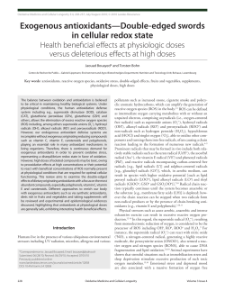 Exogenous antioxidants&mdash;Double-edged swords in cellular redox state