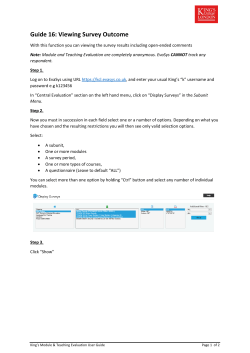 Guide 16: Viewing Survey Outcome