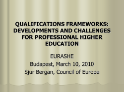 qualifications frameworks: developments and