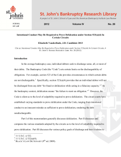 Intentional Conduct May Be Required to Prove Defalcation under