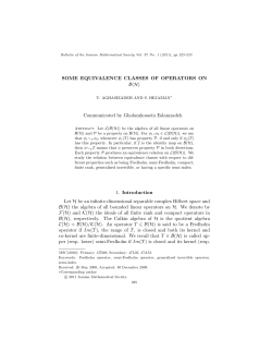 SOME EQUIVALENCE CLASSES OF OPERATORS ON B(H