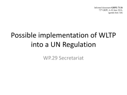 Implementation of WLTP into a UN Regulation