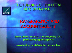 I - TRANSPARENCY in financing political parties