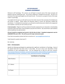 ap psychology summer assignment