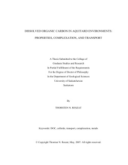 DISSOLVED ORGANIC CARBON IN AQUITARD ENVIRONMENTS