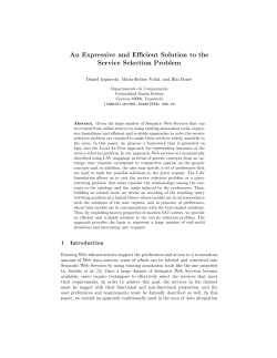 An Expressive and Efficient Solution to the Service Selection Problem
