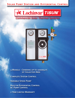 Solar Pump Station and Differential Control