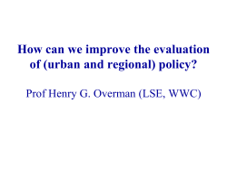 How can we improve the evaluation of (urban and regional) policy?