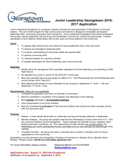 Junior Leadership Georgetown Application
