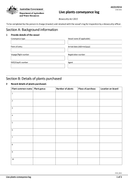 Live plants conveyance log form