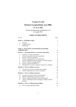 Owners Corporations Act 2006