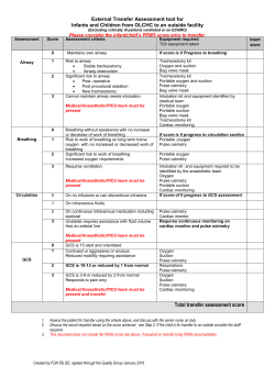 Please consider the infant/child`s PEWS score prior to transfer. Total