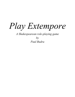 A Shakespearean role-playing game by Paul Budra