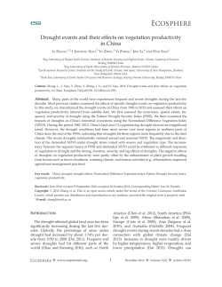 Drought events and their effects on vegetation productivity in China