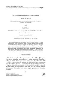 Differential Equations and Finite Groups
