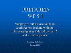 Upptakagreining jar&eth;skj&aacute;lfta &aacute; Su&eth;vesturlandi