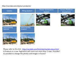 When clicked Cranes, the products of Cranes will be displayed.
