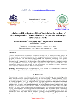 Isolation and identification of E. coli bacteria for the