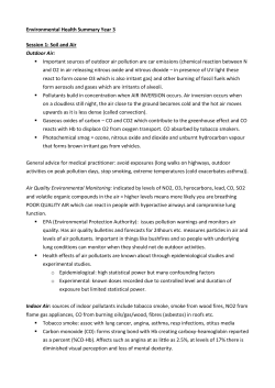 Environmental Health Summary Year 3