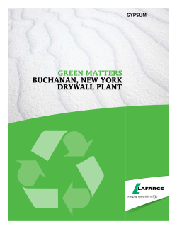 Green Matters Buchanan, new York DrYwall Plant