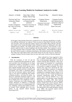 Deep Learning Models for Sentiment Analysis in Arabic