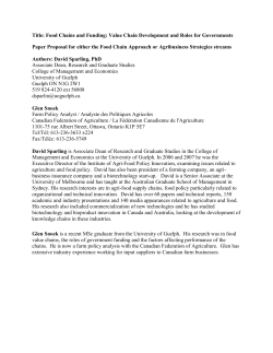 Title: Food Chains and Funding: Value Chain Development